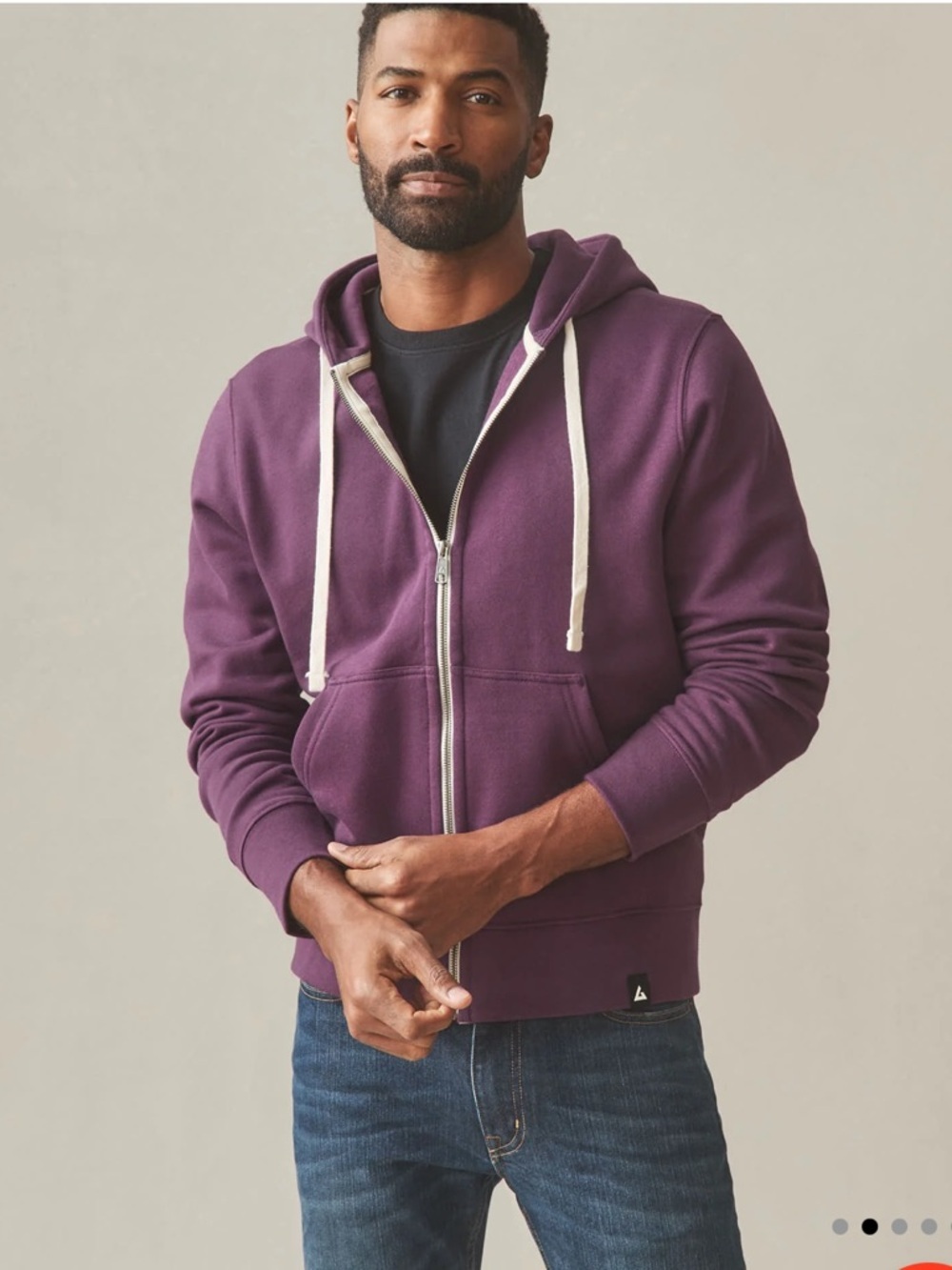 NWOT American giant Purple Midweight Full Zip up Hoodie sweatshirt fleece XL